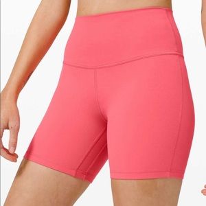 Rare pink lululemon align biker shorts